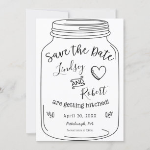 Mason Jar Save the Date Einladung
