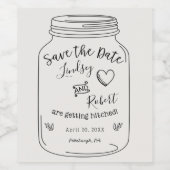 Mason Jar Save the Date Weinetikett (Einzelnes Label)