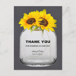 Mason jar Sonnenblume danke Ihnen zur Kenntnis Son Postkarte