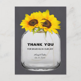 Mason jar Sonnenblume danke Ihnen zur Kenntnis Son Postkarte