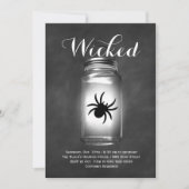 Mason Jar Spider Halloween Einladung (Vorderseite)