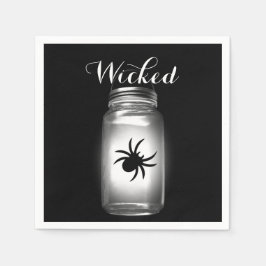 Mason Jar Spider Halloween Napkin Serviette