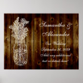 Mason Jar Stamp on Dark Wood Plank Poster (Vorne)