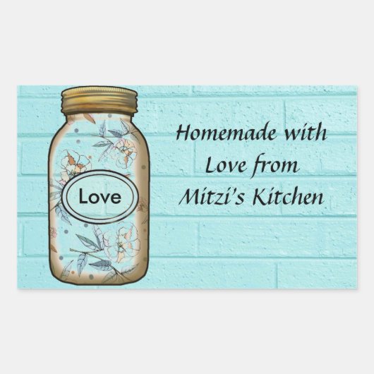 Mason Jar Sticker/Labels personalisieren. Rechteckiger Aufkleber (Vorderseite)