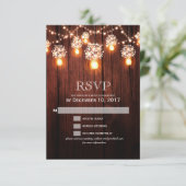 Mason Jar Streichholz Hochzeit RSVP (Stehend Vorderseite)