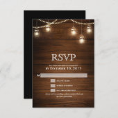 Mason Jar Streichholz Hochzeit RSVP (Vorne/Hinten)