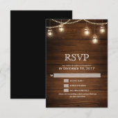 Mason Jar Streichholz Hochzeit RSVP Karte (Vorne/Hinten)