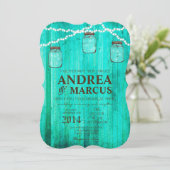 Mason Jar String Lights 12x18 Wedding Einladung (Stehend Vorderseite)