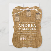 Mason Jar String Lights 12x18 Wedding Einladung (Vorderseite)