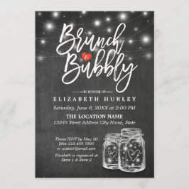 Mason Jar String Lights Chalkboard Brunch & Bubbly Einladung