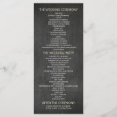 Mason Jar String Lights Chalkboard Wedding Program Programm (Rückseite)