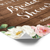 Mason Jar String Lights Floral Brautparty Sign Poster (Ecke)