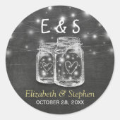 Mason Jar String Lights Gastgeschenk Hochzeit Viel Runder Aufkleber (Vorderseite)