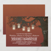 Mason Jar String Lights Herbstduft Hochzeit Einladung (Vorne/Hinten)