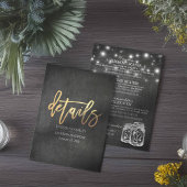 Mason Jar String Lights Hochzeitsdetails Einladung