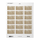 Mason Jar String Lights Rustic Burlap Tree Adressaufkleber (Vorne)