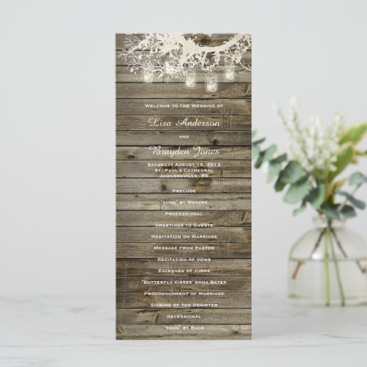 Mason Jar String Lights Rustic Tree Program Programm (Stehend Vorderseite)