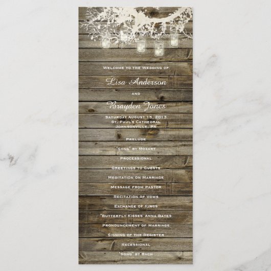 Mason Jar String Lights Rustic Tree Program Programm (Vorderseite)