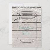 Mason Jar & String Lights Rustische Einladung (Vorderseite)