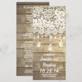 Mason Jar String Lights Rustische Hochzeitsprogram Programm (Vorne/Hinten)