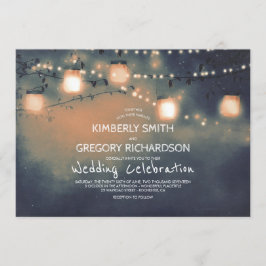 Mason Jar String Lights Starry Night Wedding Einladung