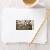 Mason Jar String Lights Tree Barn Wood Adressaufkleber (Insitu)