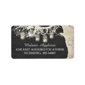 Mason Jar String Lights Tree Chalk Board Labels Adressaufkleber (Vorne)