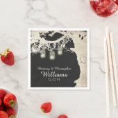 Mason Jar String Lights Tree Gray Napkins Serviette (Beispiel)