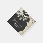 Mason Jar String Lights Tree Gray Napkins Serviette (Ecke)
