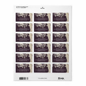 Mason Jar String Lights Tree Plum Adressaufkleber (Vorne)