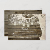 Mason Jar String Lights Tree Rustic Barn Wood UAWG RSVP Karte (Vorne/Hinten)