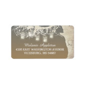 Mason Jar String Lights Tree Sunset Adressaufkleber (Vorne)