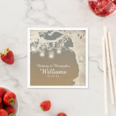 Mason Jar String Lights Tree Sunset Napkins Serviette (Beispiel)