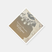 Mason Jar String Lights Tree Sunset Napkins Serviette (Ecke)