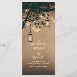 Mason Jar String Lights Tree Wedding Programs Programm