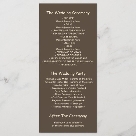 Mason Jar String Lights Tree Wedding Programs Programm (Rückseite)