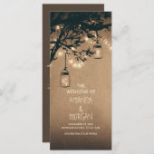 Mason Jar String Lights Tree Wedding Programs Programm (Vorne/Hinten)