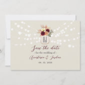 Mason Jar String Lights Wedding Save The Date (Vorderseite)