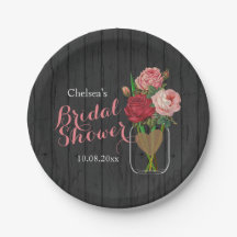 Mason Jar Stylish Rose Brautparty Design