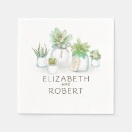 Mason Jar Succulents Rustikales Land Serviette