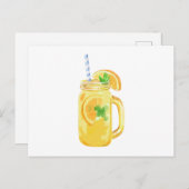 Mason Jar Summer Sun Ice Tee im Wasser Einladungspostkarte (Vorne/Hinten)