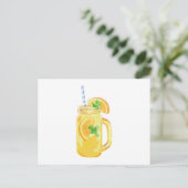 Mason Jar Summer Sun Ice Tee im Wasser Einladungspostkarte (Stehend Vorderseite)