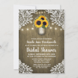 Mason Jar Sunflower Bridal Einladungen