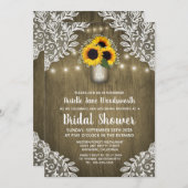 Mason Jar Sunflower Bridal Einladungen (Vorne/Hinten)