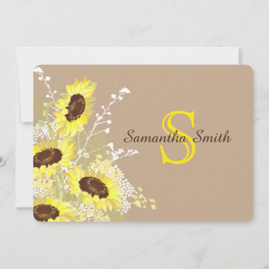 Mason Jar Sunflower Burlap Rustikales Brautparty Einladung (Rückseite)