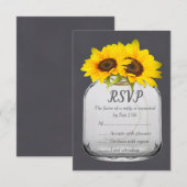 Mason Jar Sunflower Chalkboard Wedding RSVP Karte (Vorne/Hinten)