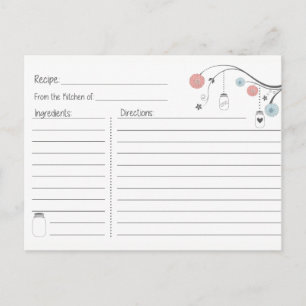 Mason Jar Tree Reecipe Card Einladungspostkarte