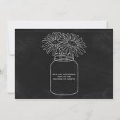 Mason Jar Typografy Chalkboard Wedding Einladung (Rückseite)