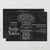 Mason Jar Typografy Chalkboard Wedding Einladung (Vorne/Hinten)
