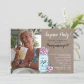 Mason Jar Überraschung Geburtstagsparty Einladung (Stehend Vorderseite)
